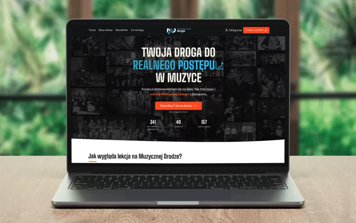 Mockup strony muzycznadroga.pl – Muzyczna Droga